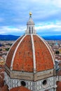 Detail of church dome of Florence Cathedral Royalty Free Stock Photo