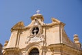 Detail of Church of Our Lady of Victory, first church built in Valletta, Malta Royalty Free Stock Photo