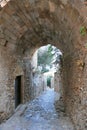 Detail of a city street inside the mythical castle of Monemvasia Royalty Free Stock Photo