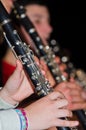 Detail of a clarinet while playing
