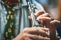 Detail of a clarinetist