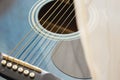 Detail of classic guitar with shallow depth of field Royalty Free Stock Photo