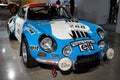 Detail of a classic rally car, the Alpine Renault A110 from 1972