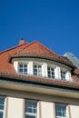 detail of classicistic window at house facade