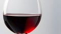 Detail of a clear crystal glass of red wine