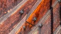 Detail of a clinker built viking ship Royalty Free Stock Photo