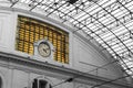 Detail of clock that is in the building of the train France Station Estacion de Francia in Barcelona