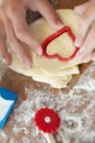 Detail close up young girl baking