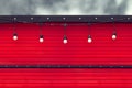 Detail of closed red food truck with light bulb Royalty Free Stock Photo