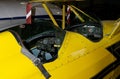 Detail of cockpit of vintage light aircraft.