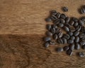 Coffee beans on a table Royalty Free Stock Photo