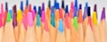 Detail of colored pencil tips Royalty Free Stock Photo