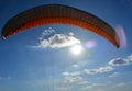 Detail of colorful bright parachute against the blue sky Royalty Free Stock Photo