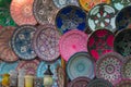Detail of colorful ceramics in the markets of the medina of Marrakech, Morocco