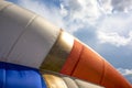 Detail of a colorful hot air balloon Royalty Free Stock Photo