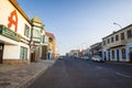 Detail of colorful houses in Luderitz - The ancient german style town in south Namibia Royalty Free Stock Photo