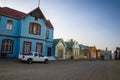 Detail of colorful houses in Luderitz - The ancient german style town in south Namibia Royalty Free Stock Photo