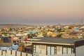 Detail of colorful houses in Luderitz - The ancient german style town in south Namibia Royalty Free Stock Photo