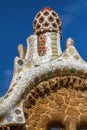 Detail of colorful mosaic work of Park Guell. Barcelona of Spain Royalty Free Stock Photo