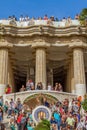 Detail of colorful mosaic work of Park Guell. Barcelona of Spain Royalty Free Stock Photo