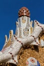 Detail of colorful mosaic work of Park Guell. Barcelona of Spain Royalty Free Stock Photo