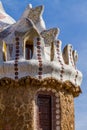 Detail of colorful mosaic work of Park Guell. Barcelona of Spain Royalty Free Stock Photo