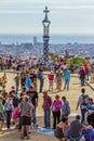 Detail of colorful mosaic work of Park Guell. Barcelona of Spain Royalty Free Stock Photo