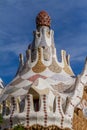 Detail of colorful mosaic work of Park Guell. Barcelona of Spain Royalty Free Stock Photo