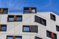 Detail of colorful windows in a modern architecture building. Royalty Free Stock Photo