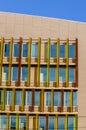 Detail of colorful windows in a modern architecture building. Royalty Free Stock Photo