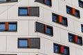 Detail of colorful windows in a modern architecture building. Royalty Free Stock Photo