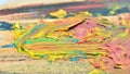 Detail of the colors of an oil painting palette