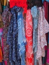 Detail of Colourful Scarves Royalty Free Stock Photo