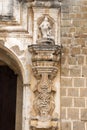 Detail column exterior in church of Antigua Guatemala, baroque, Spanish colonial style. Royalty Free Stock Photo