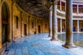 Detail of a column of a courtyard at the Palace of Charles V (Palacio de Carlos V) in Alhambra in Granada, Spain Royalty Free Stock Photo