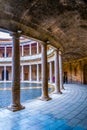 Detail of a column of a courtyard at the Palace of Charles V (Palacio de Carlos V) in Alhambra in Granada, Spain Royalty Free Stock Photo