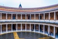 Detail of a column of a courtyard at the Palace of Charles V (Palacio de Carlos V) in Alhambra in Granada, Spain Royalty Free Stock Photo