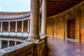 Detail of a column of a courtyard at the Palace of Charles V (Palacio de Carlos V) in Alhambra in Granada, Spain Royalty Free Stock Photo