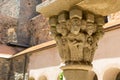 Detail of a column of the monastery of Sant Pere de Rodes, Spain Royalty Free Stock Photo