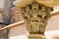 Detail of a column of the monastery of Sant Pere de Rodes, Spain Royalty Free Stock Photo