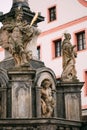 Detail of Column. Statue on main town square in