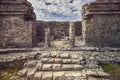Entry of an ancient Mayan building in Tulum Royalty Free Stock Photo