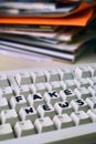 Detail of a computer keyboard with Fake news written on it with marker Royalty Free Stock Photo