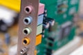 Detail of a computer soundcard Royalty Free Stock Photo