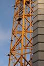 Detail of a construction crane with counterweight Royalty Free Stock Photo