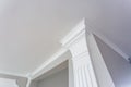 Detail of corner ceiling with intricate crown molding Royalty Free Stock Photo