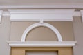 Detail of corner ceiling with intricate crown molding on column Royalty Free Stock Photo