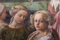 Detail from The Coronation of the Virgin by Filippo Lippi (1447) from Uffizi Gallery in Florence  Italy Royalty Free Stock Photo