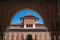 Detail of Court of the Lions (Patio de los Leones) at Nasrid Palaces of Alhambra - Granada, Andalusia, Spain