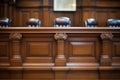 detail of the courtroom oak woodwork Royalty Free Stock Photo